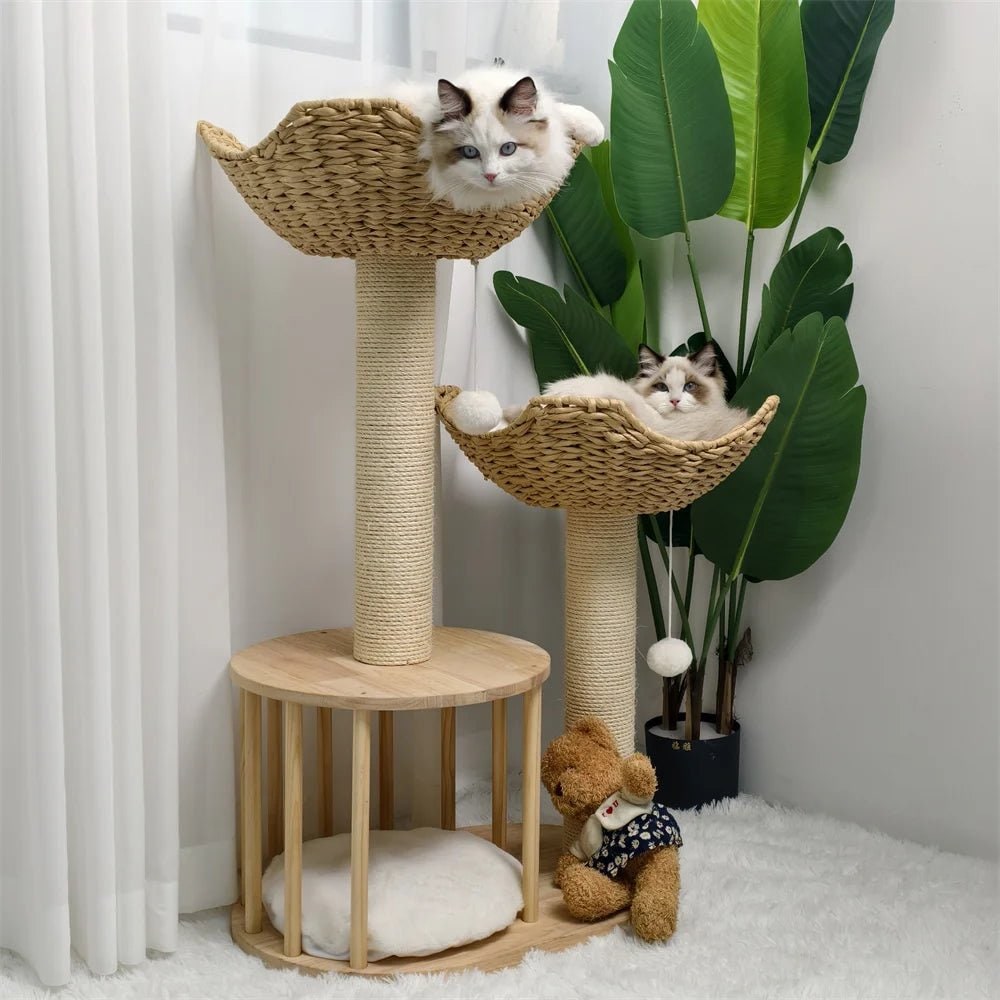 Cat Tree and Condo Tower with Sisal Scratching Posts and Woven Baskets Floor To Ceiling - Image 4