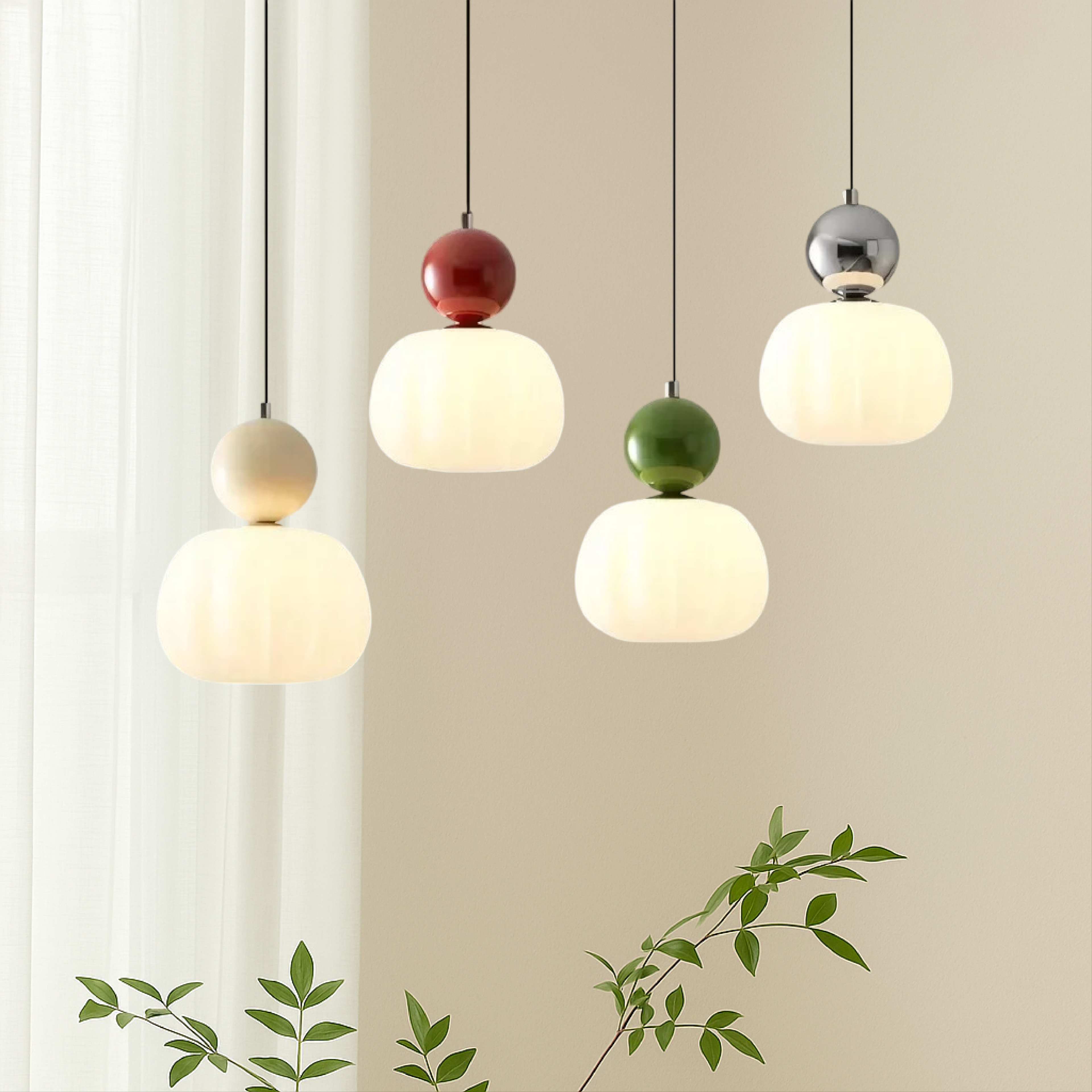 Ceiling Light Modern Pendant Hanging Frosted Geometric Dining Art Deco - Image 1