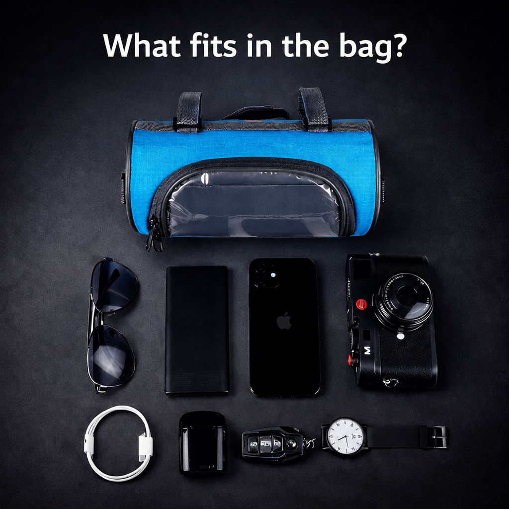 Bicycle Handlebar Phone Bag with Touchscreen Pocket