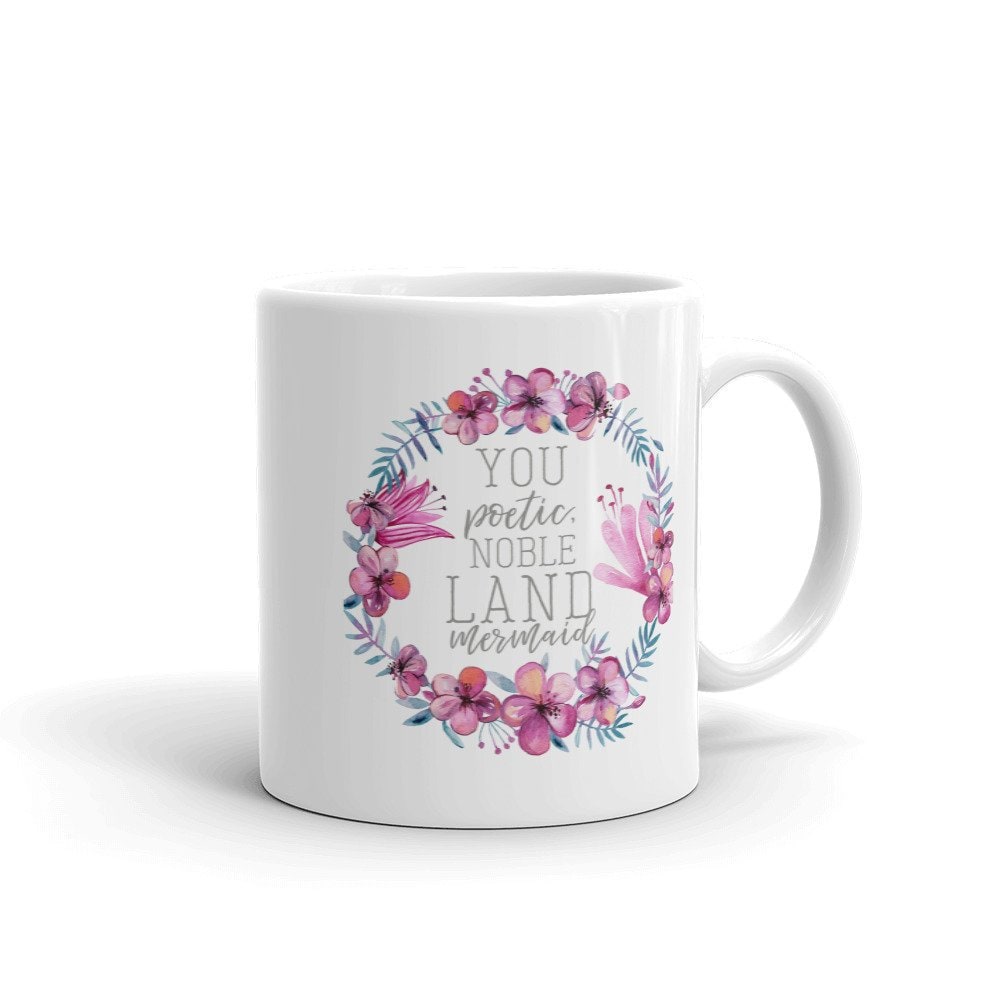 Ceramic Coffee Mug 8 Oz with Floral Wreath Print and Inspirational Quote Custom Photo - Image 2