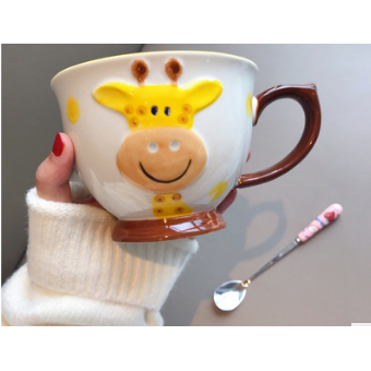 Ceramic Coffee Travel Mug with Cereal Bowl Shape Pedestal Base and Matching Spoon 20 Oz - Image 10