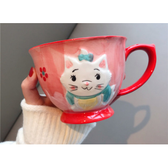 Ceramic Coffee Travel Mug with Cereal Bowl Shape Pedestal Base and Matching Spoon 20 Oz - Image 8
