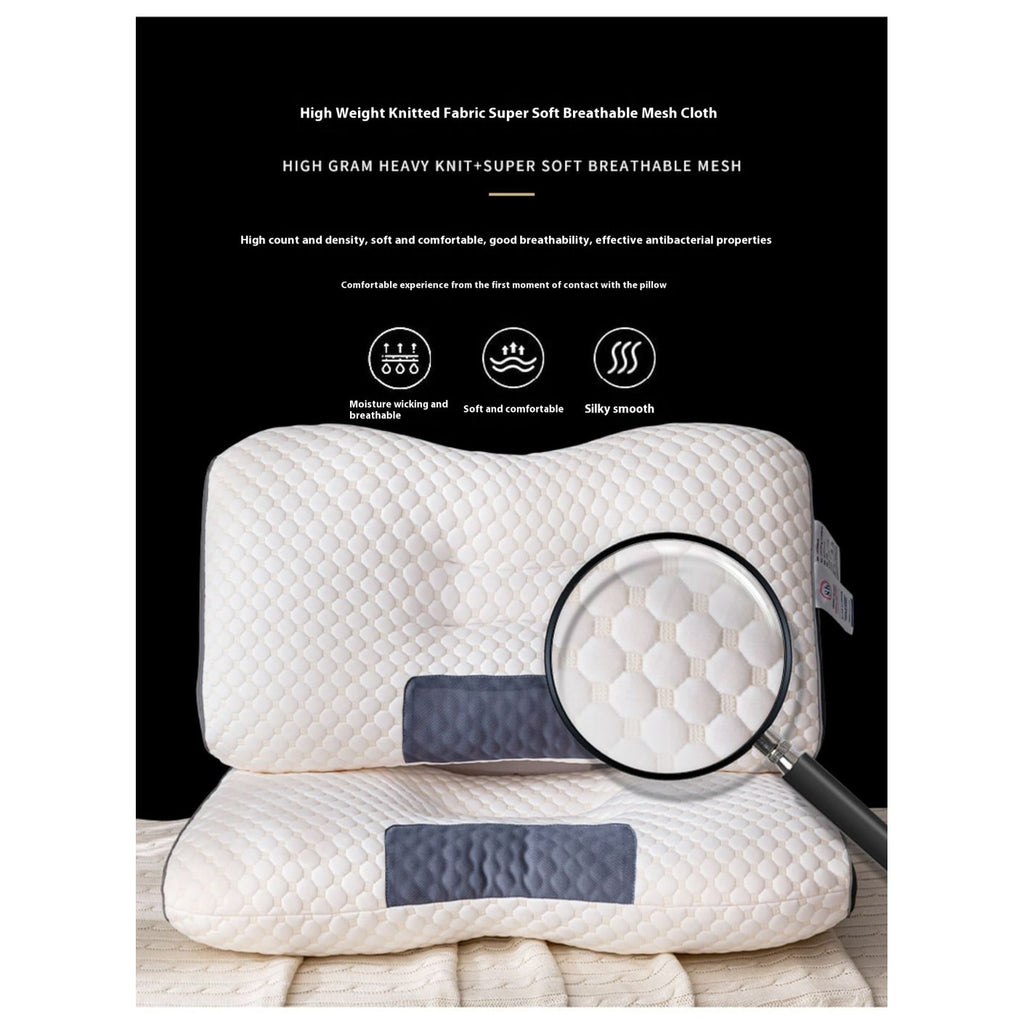 Cervical Support Pillow with Ergonomic Contour and Breathable Knitted Cover for Neck Pain Relief - Image 4
