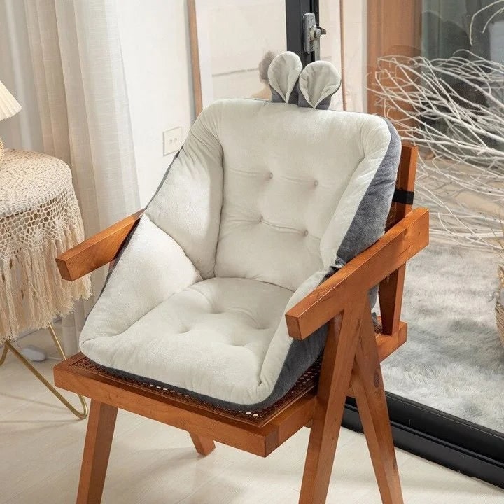 Chair Cushion with Office Back Support for Desk Plush Tufted Fleece Pad Vanity - Image 1