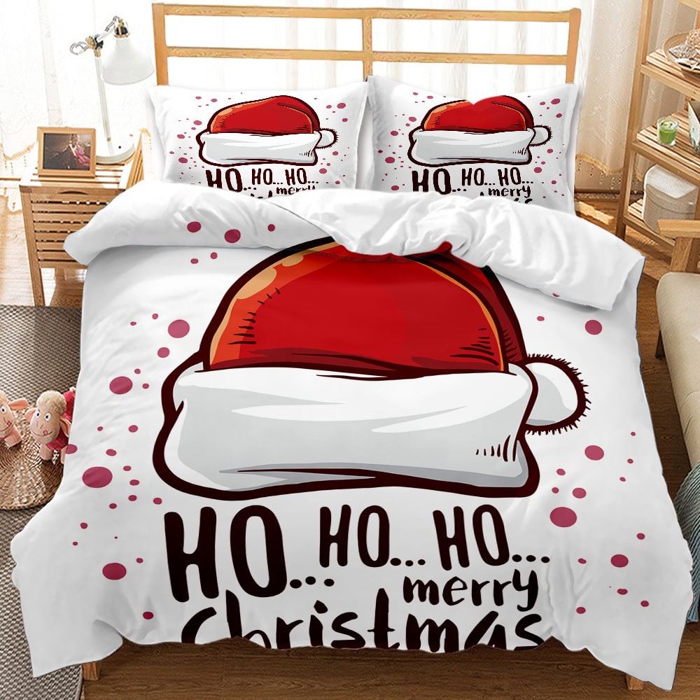 Christmas Bedding Set with Duvet Cover and Pillowcases Digital Print Three-Piece - Image 11