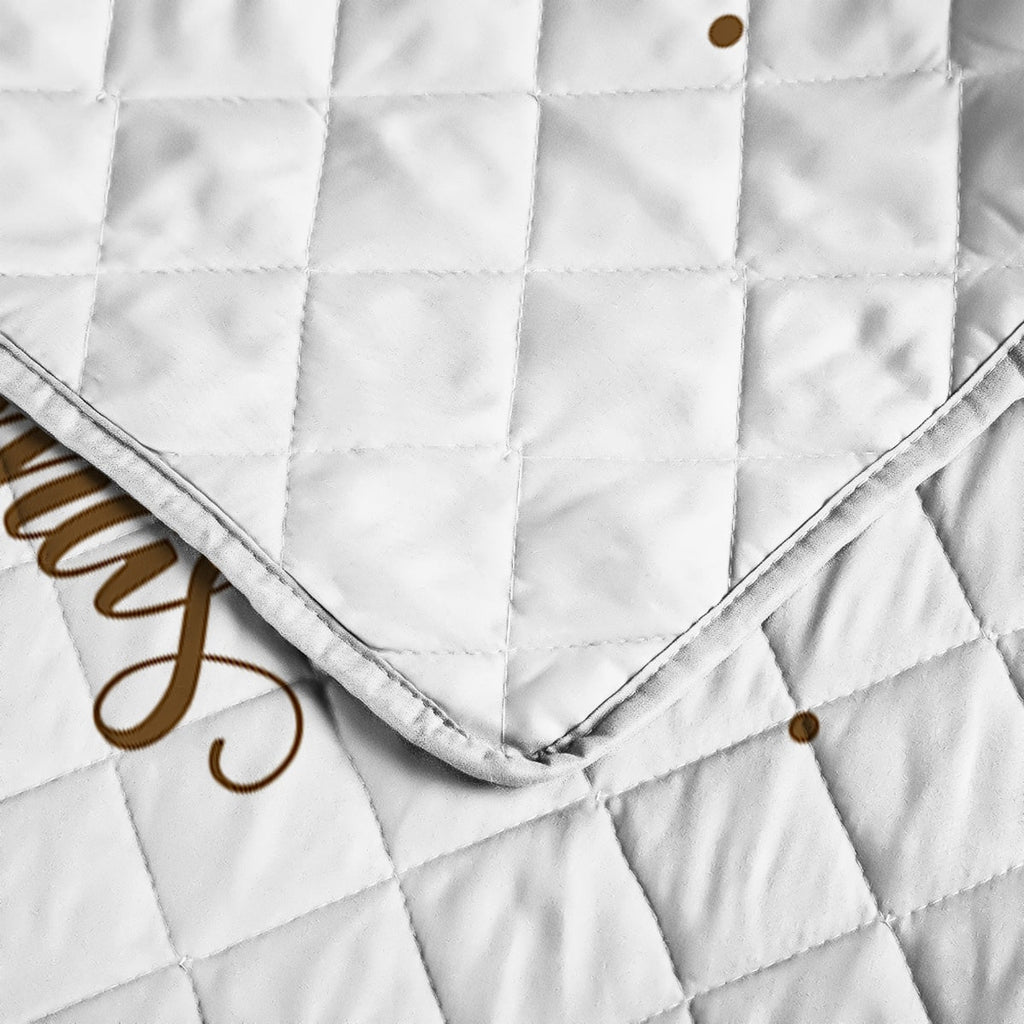 Christmas Bedding Set with Reindeer Print 3-Piece Quilt and Pillow Shams Microfiber Diamond Quilted - Image 4