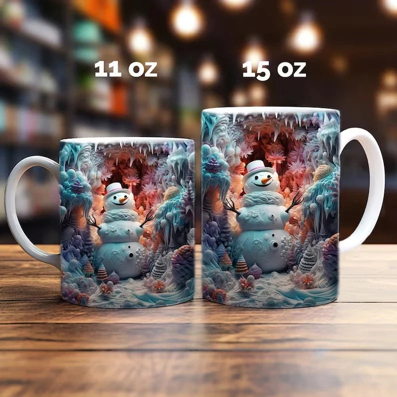 Christmas Coffee Mug with 3D Snowman Design and Ceramic Construction - Image 13