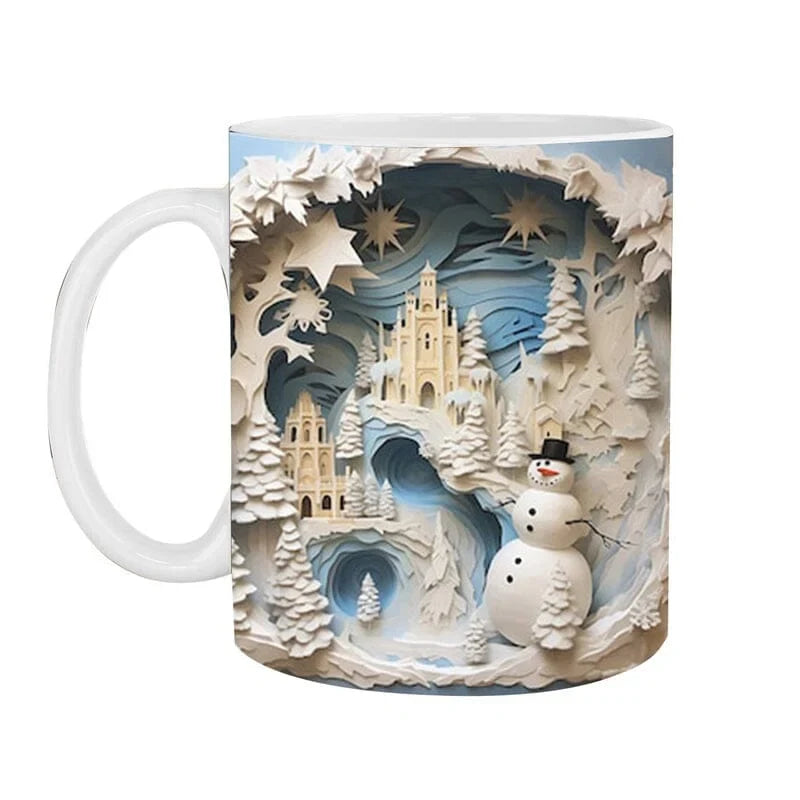 Christmas Coffee Mug with 3D Snowman Design and Ceramic Construction - Image 5
