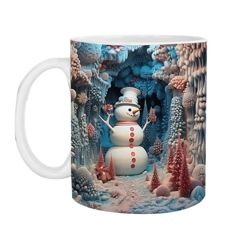 Christmas Coffee Mug with 3D Snowman Design and Ceramic Construction - Image 6