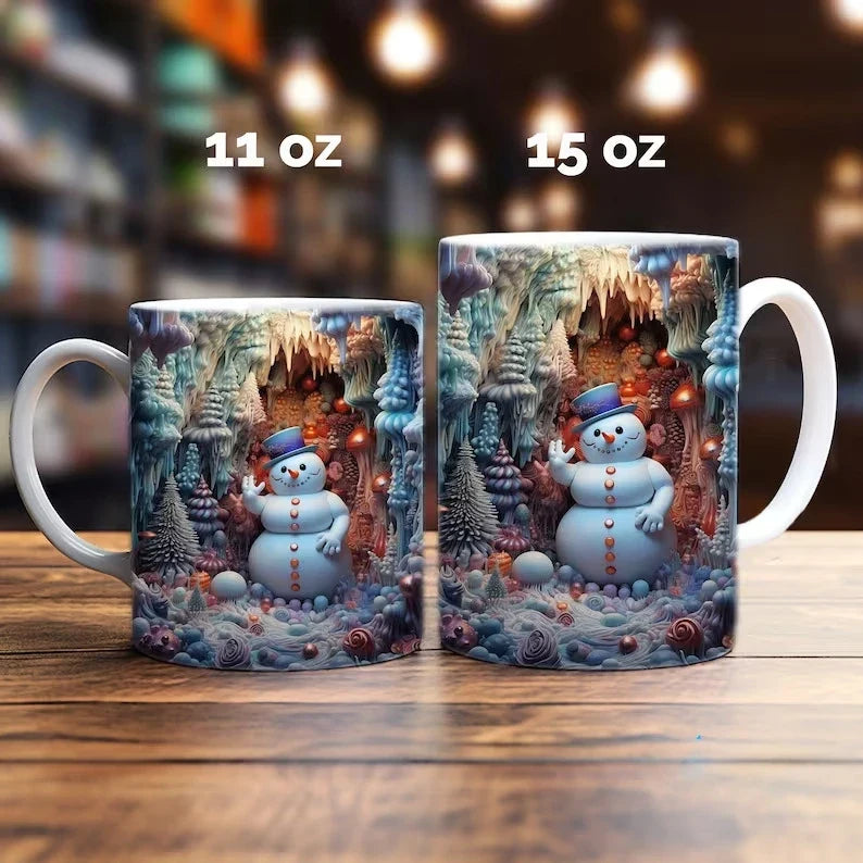 Christmas Coffee Mug with 3D Snowman Design and Ceramic Construction - Image 8