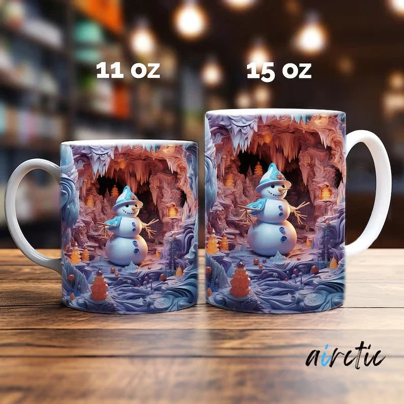 Christmas Coffee Mug with 3D Snowman Design and Ceramic Construction - Image 9