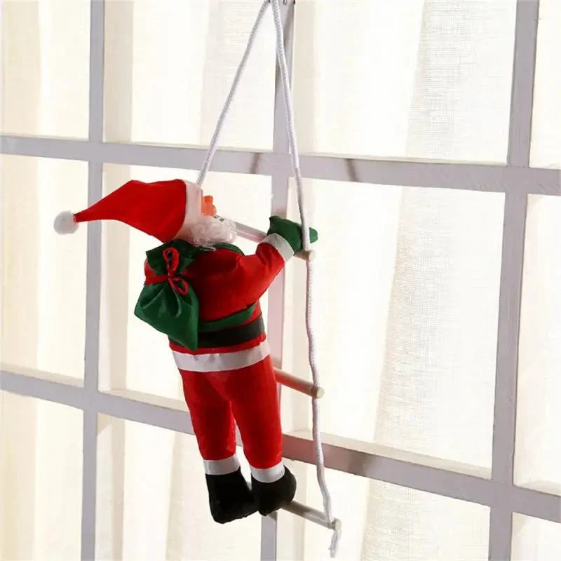 Christmas Decoration Climbing Santa with Rope Ladder Hanging Ornament for Indoor Holiday Display - Image 2