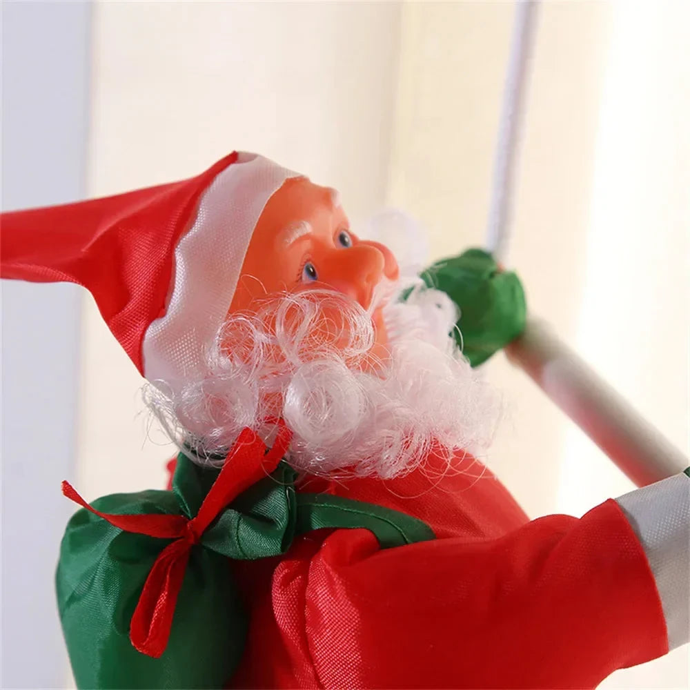 Christmas Decoration Climbing Santa with Rope Ladder Hanging Ornament for Indoor Holiday Display - Image 4