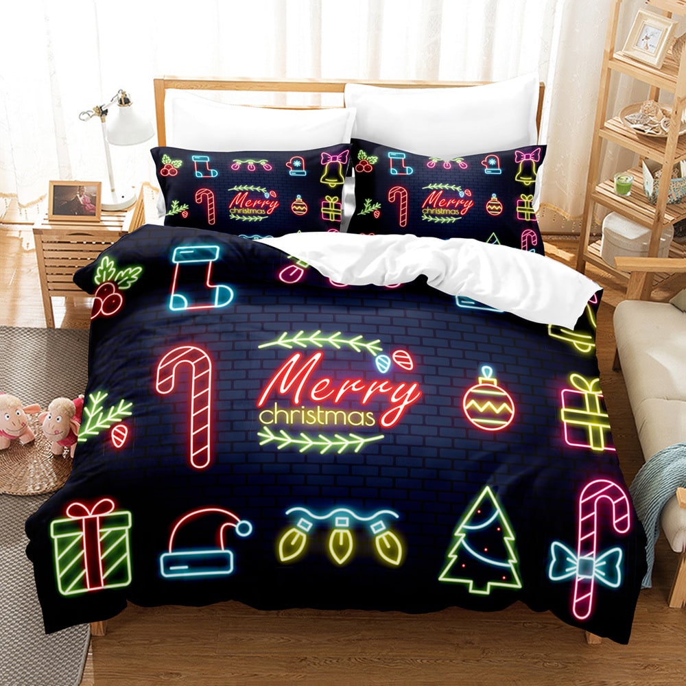 Christmas Digital Printed Duvet Cover Set with Pillowcases and Festive Bedding Design - Image 5