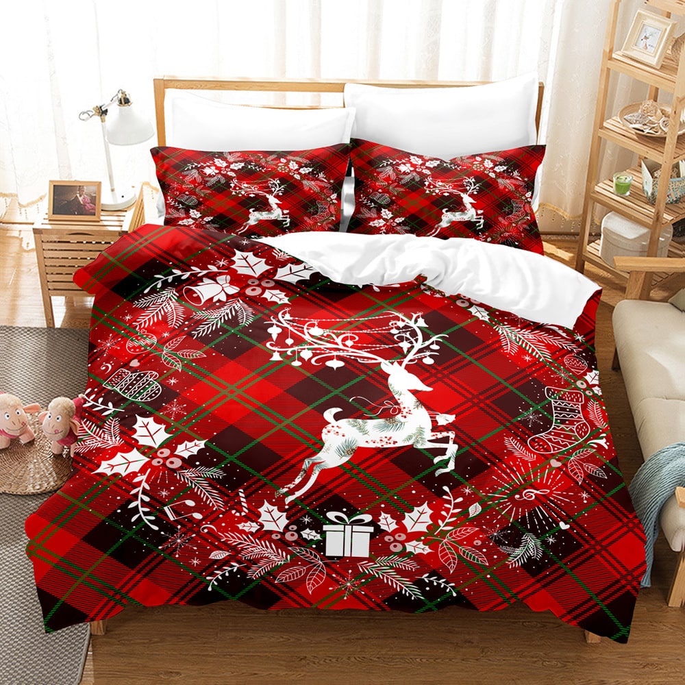 Christmas Digital Printed Duvet Cover Set with Pillowcases and Festive Bedding Design - Image 7