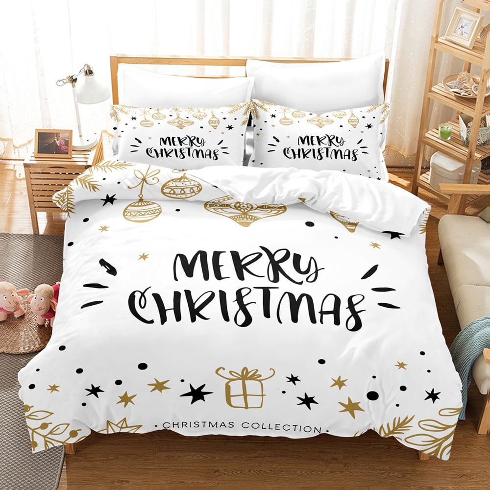 Christmas Digital Printed Duvet Cover Set with Pillowcases and Festive Bedding Design - Image 9