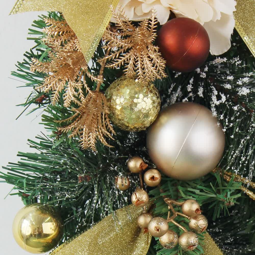 Christmas Garland for Mantle with Ornaments Artificial Pine and Faux Roses - Image 10