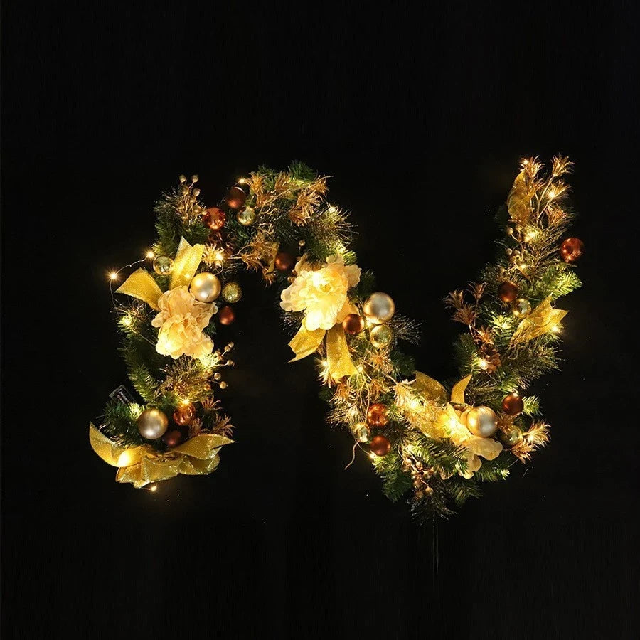 Christmas Garland for Mantle with Ornaments Artificial Pine and Faux Roses - Image 12