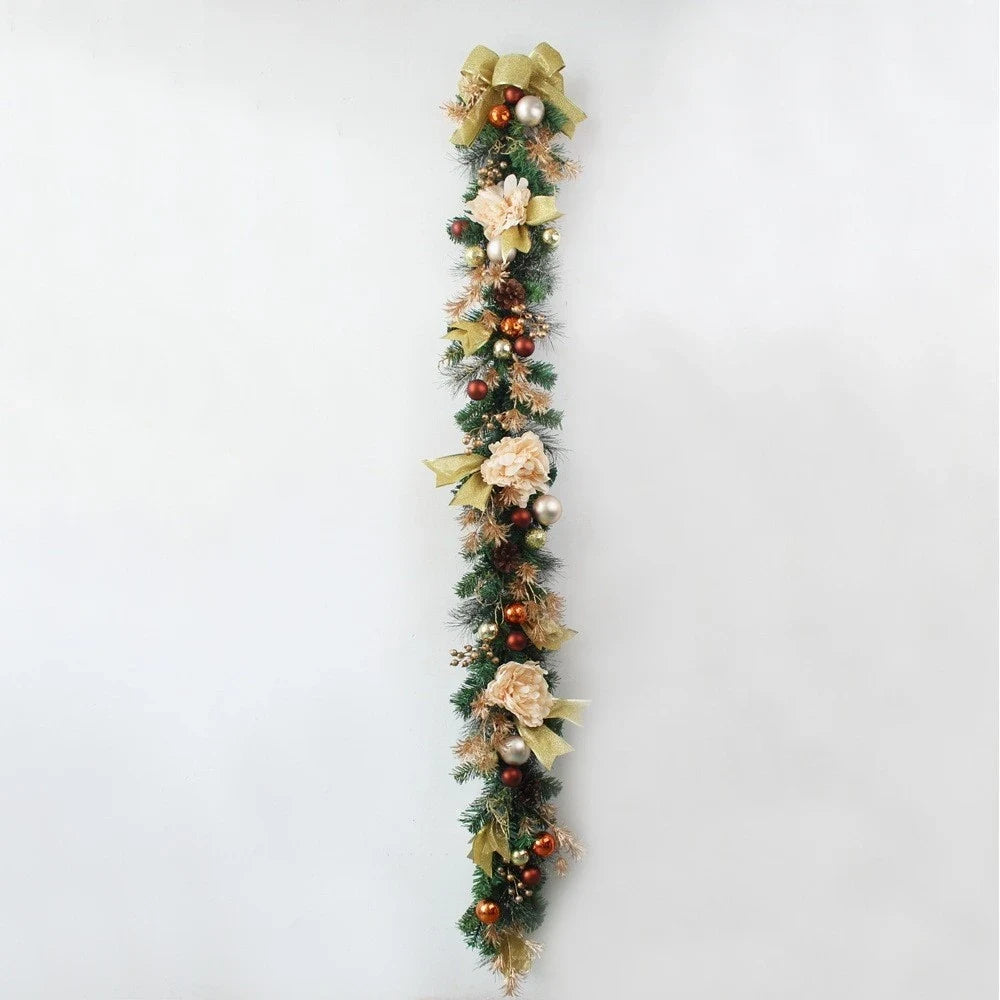 Christmas Garland for Mantle with Ornaments Artificial Pine and Faux Roses - Image 13