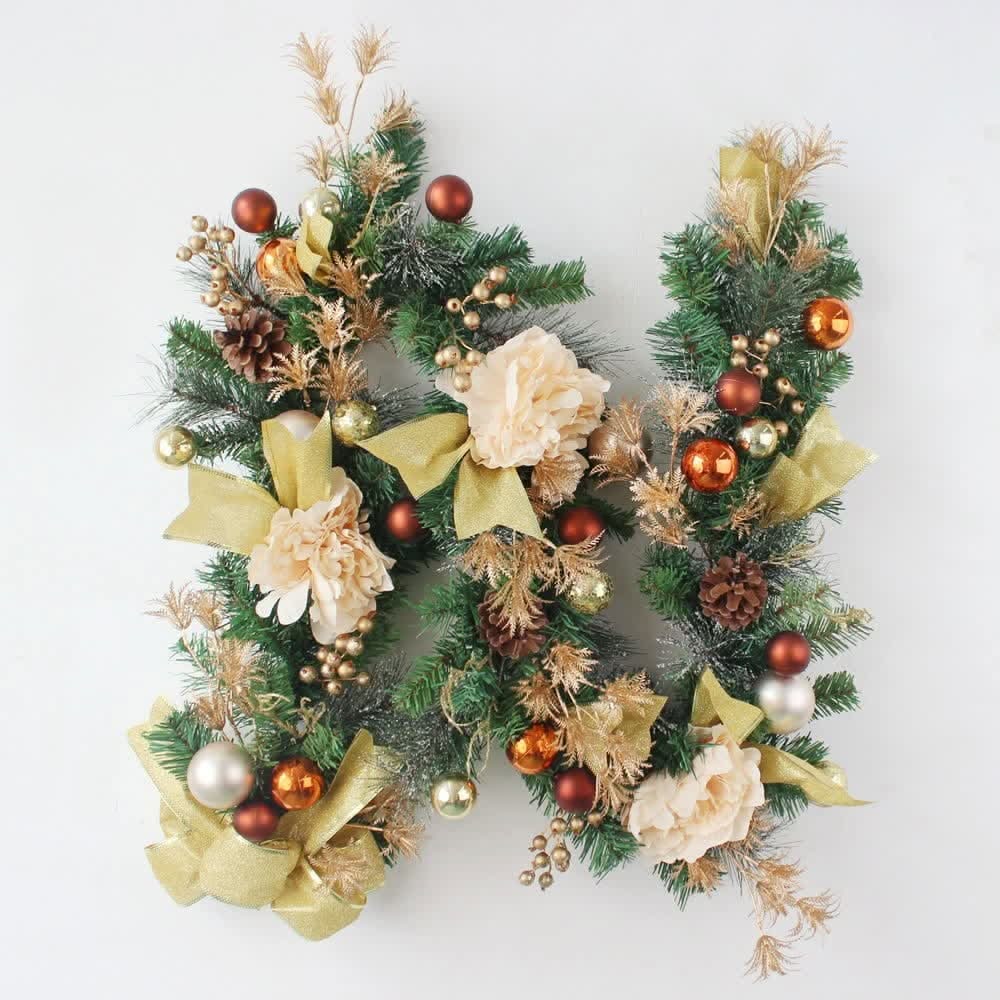 Christmas Garland for Mantle with Ornaments Artificial Pine and Faux Roses - Image 7