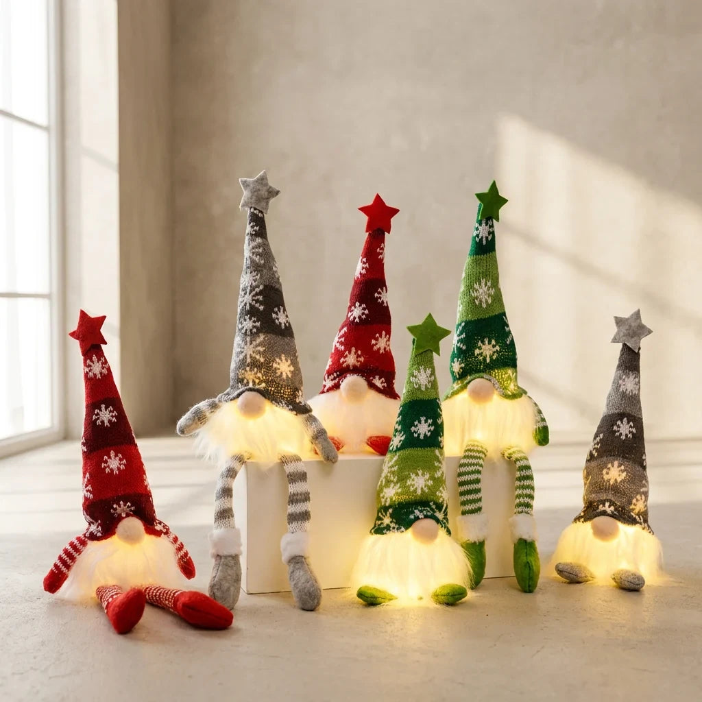 Christmas Gnome Plush with Light Up Glowing Body and Snowflake Hat - Image 1