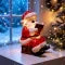 Christmas Night Light with LED Battery Operated Santa Figurine and Book Design - Image 1