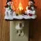 Christmas Night Lights Plug-In Snowman Campfire with Resin Figurines and Cardinal Birds - Image 6