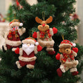 Christmas Ornaments 4-Piece Plush Hanging Set with Burlap Bodies Faux Fur Trim and Flannel Scarves - Image 2