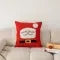 Christmas Pillow Cover Square Throw with Festive Embroidered Design and Woven Texture - Image 1