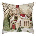 Christmas Pillow Cover with Hidden Zipper and Festive Woven Polyester Linen - Image 3