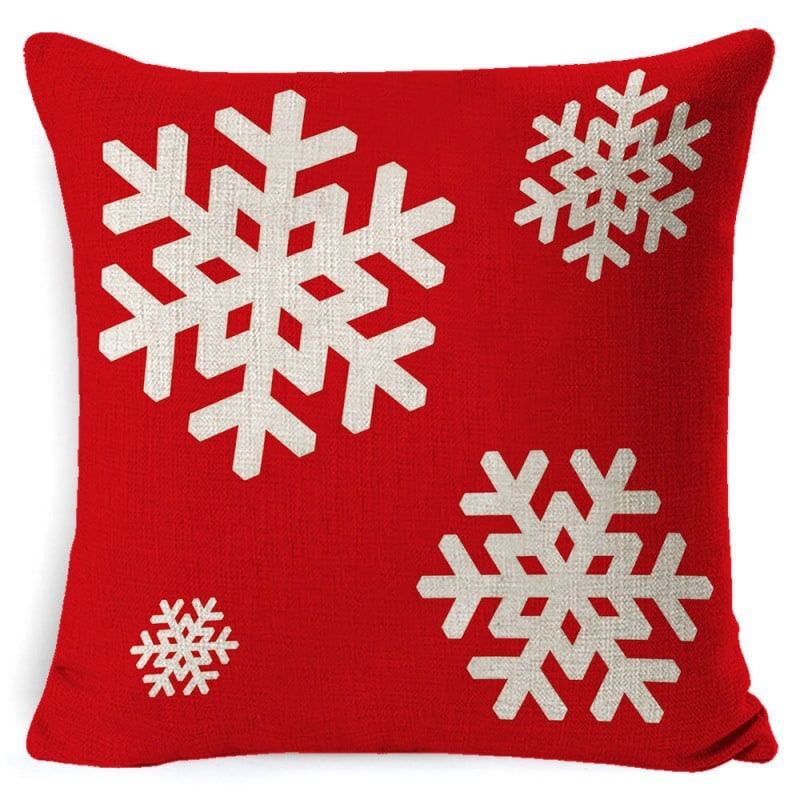 Christmas Pillow Covers Square Throw with Festive Linen Print and Knife-Edge Seams - Image 13
