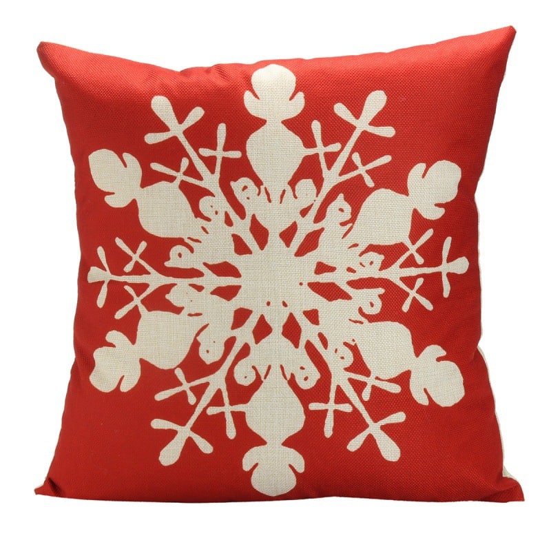 Christmas Pillow Covers Square Throw with Festive Linen Print and Knife-Edge Seams - Image 14