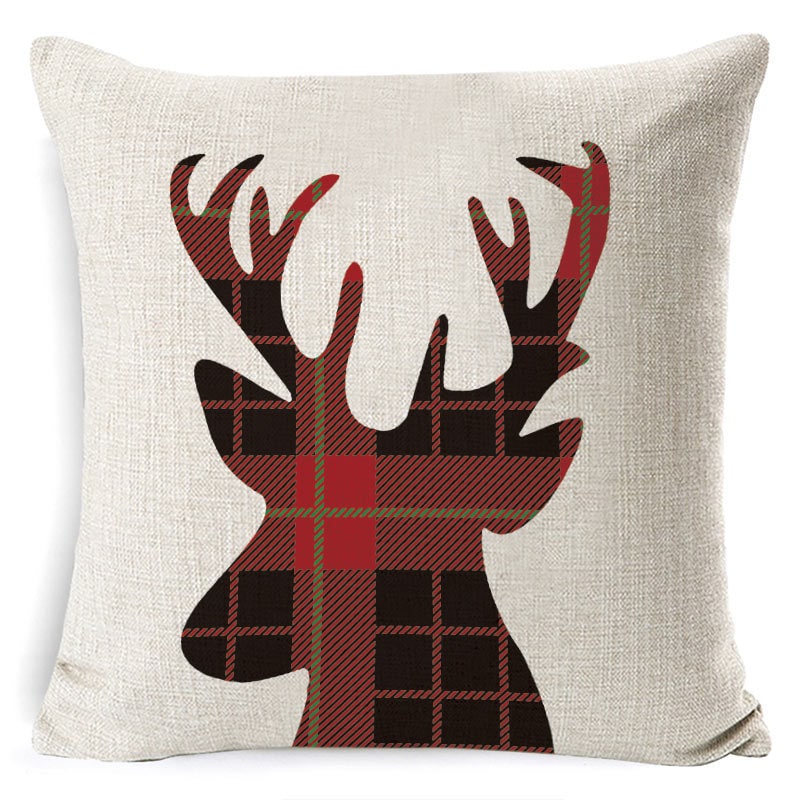 Christmas Pillow Covers Square Throw with Festive Linen Print and Knife-Edge Seams - Image 23