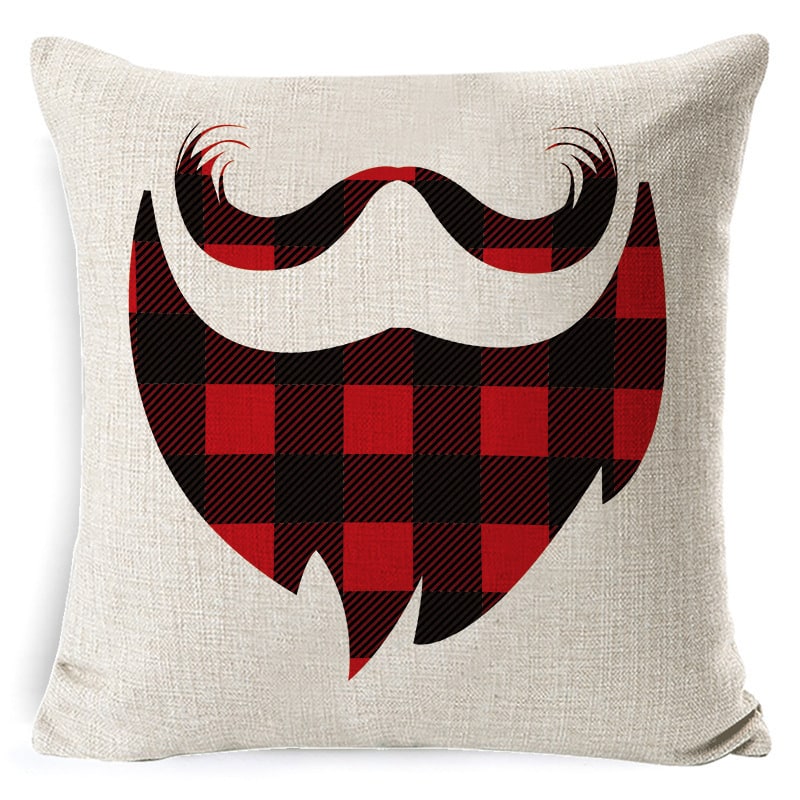 Christmas Pillow Covers Square Throw with Festive Linen Print and Knife-Edge Seams - Image 25