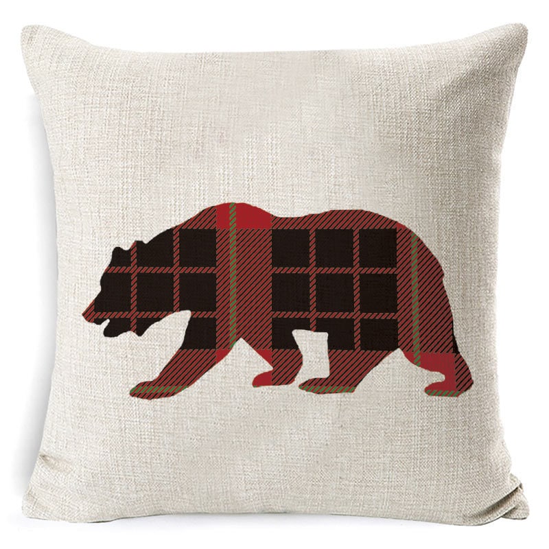 Christmas Pillow Covers Square Throw with Festive Linen Print and Knife-Edge Seams - Image 26