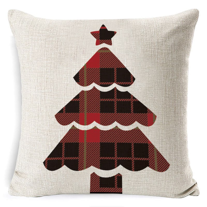 Christmas Pillow Covers Square Throw with Festive Linen Print and Knife-Edge Seams - Image 30