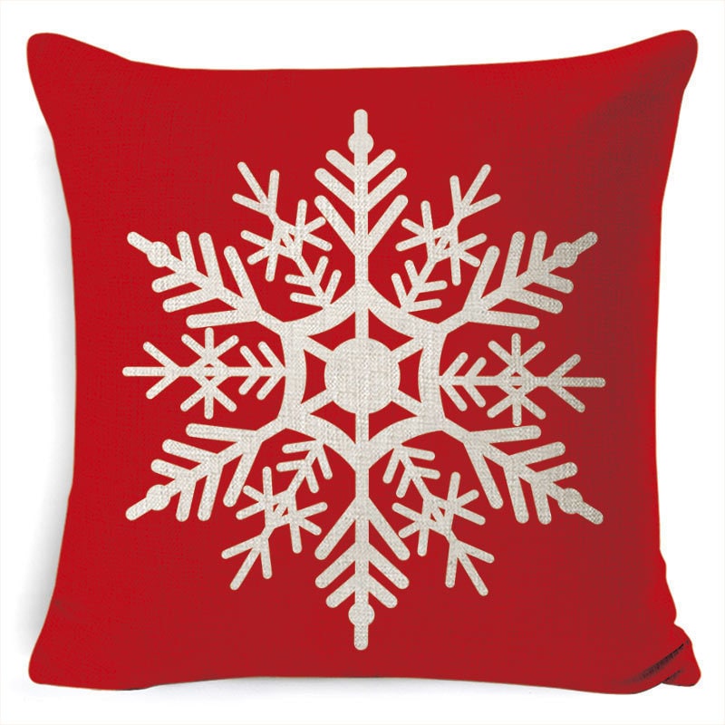 Christmas Pillow Covers Square Throw with Festive Linen Print and Knife-Edge Seams - Image 34