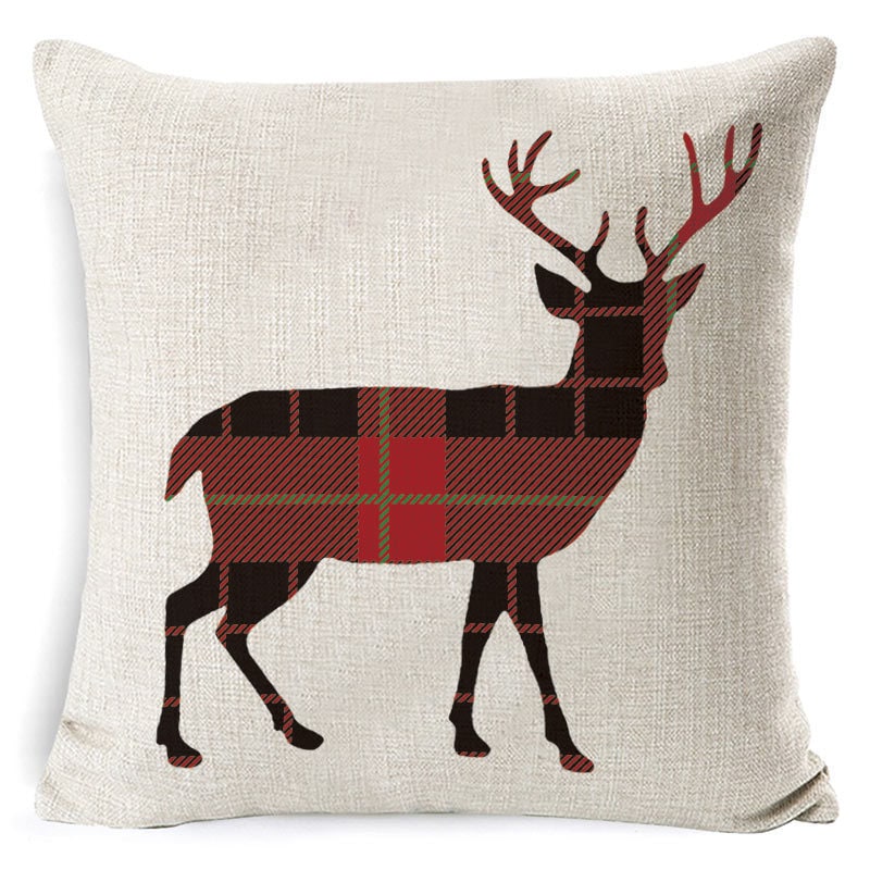 Christmas Pillow Covers Square Throw with Festive Linen Print and Knife-Edge Seams - Image 37