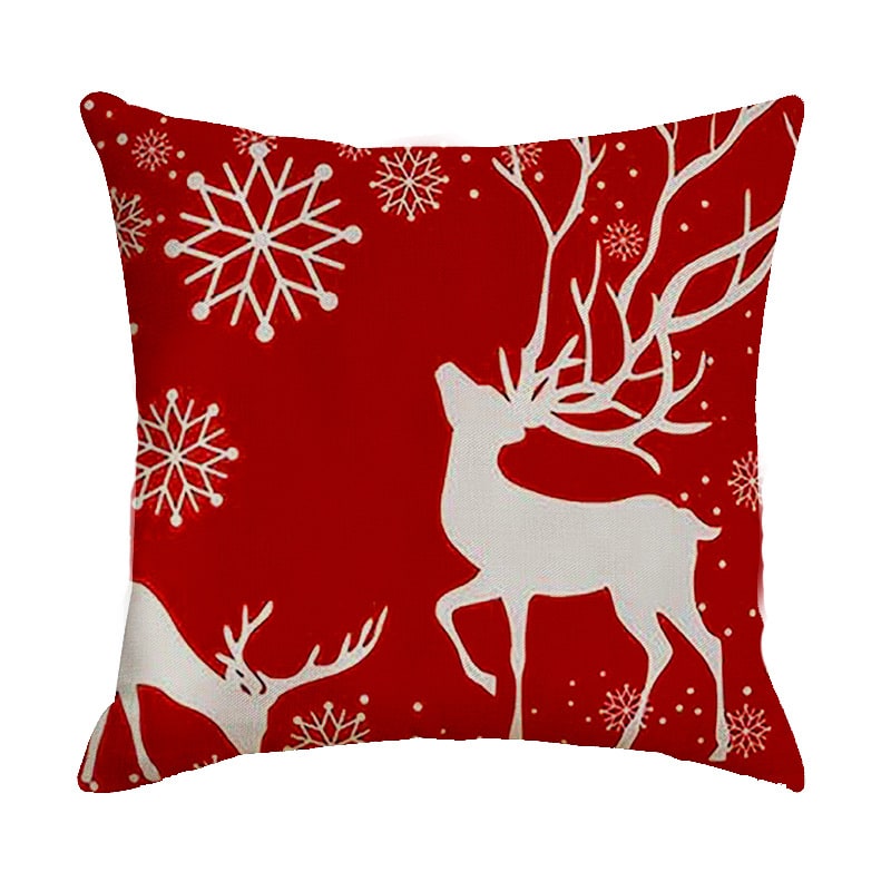 Christmas Pillow Covers Square Throw with Festive Linen Print and Knife-Edge Seams - Image 38