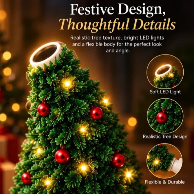 Christmas Projector Light with USB Flexible LED and Holiday Projection Patterns - Image 2