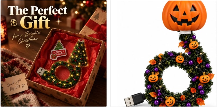 Christmas Projector Light with USB Flexible LED and Holiday Projection Patterns - Image 6