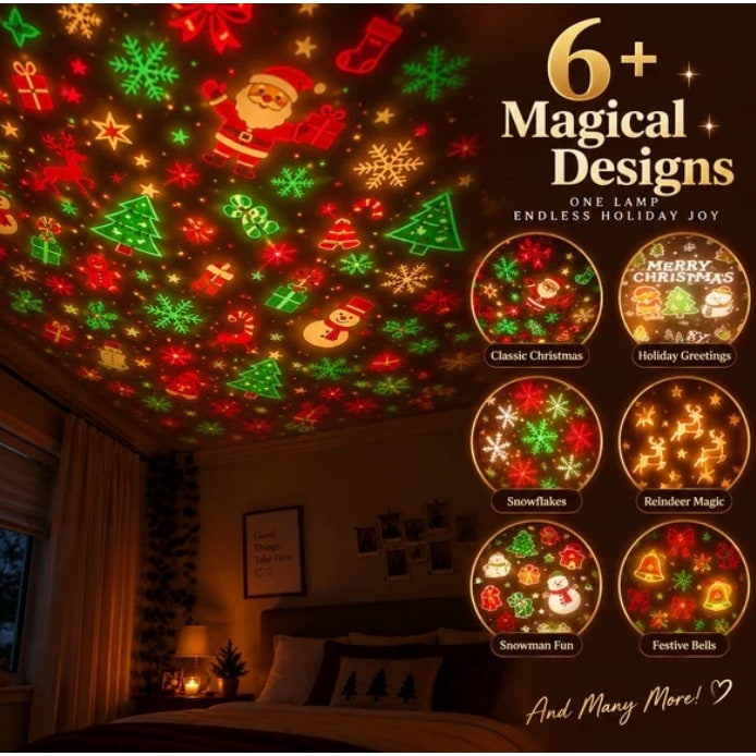 Christmas Projector Light with USB Flexible LED and Holiday Projection Patterns - Image 8