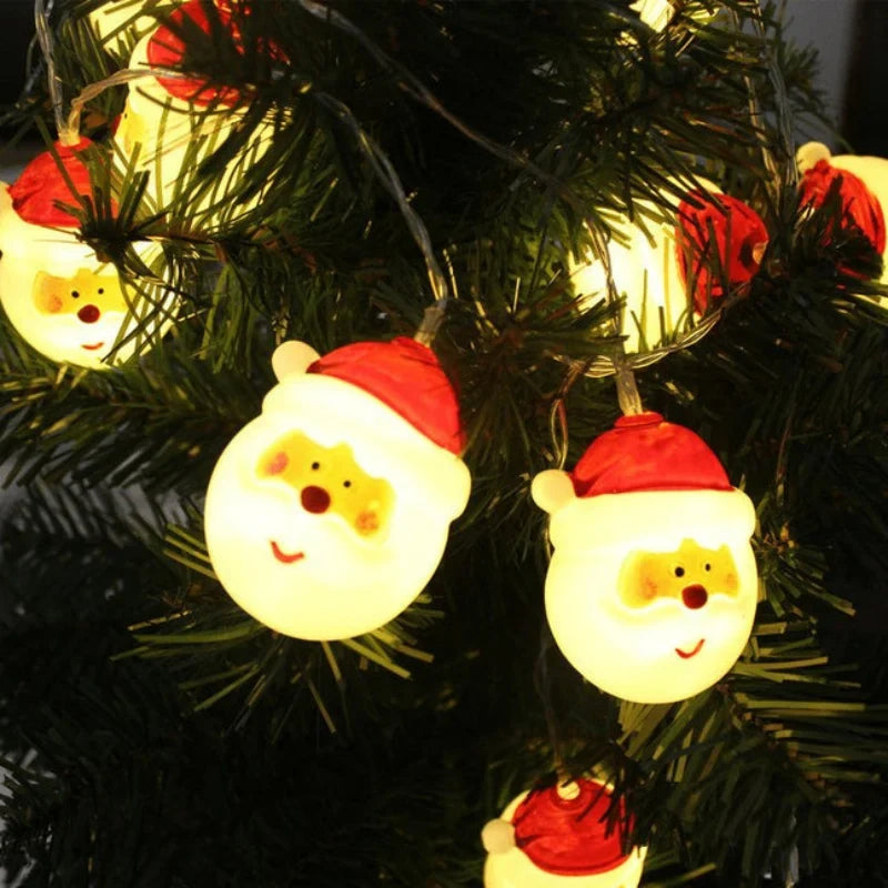 Christmas String Lights with 20 LED Santa Heads Battery Operated 3 Meter Indoor Decoration - Image 3