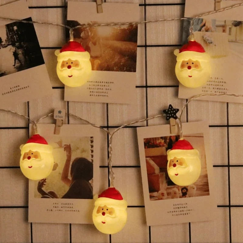 Christmas String Lights with 20 LED Santa Heads Battery Operated 3 Meter Indoor Decoration - Image 4