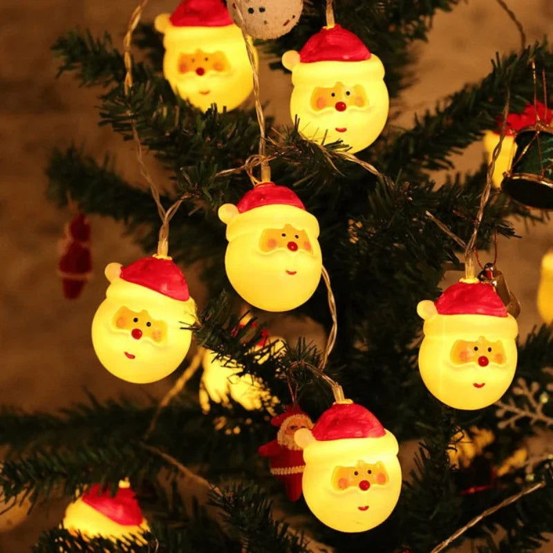 Christmas String Lights with 20 LED Santa Heads Battery Operated 3 Meter Indoor Decoration - Image 8