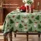 Christmas Tablecloth Rectangular Festive with Pom-Pom Trim and Santa Tree Gift Print - Image 7