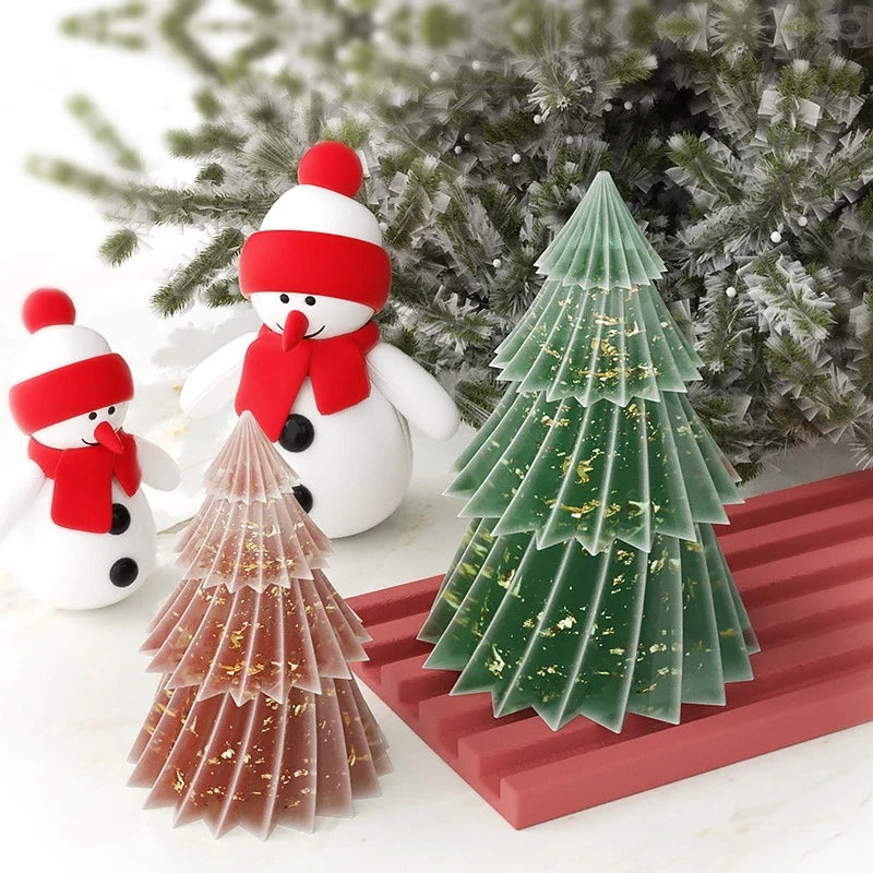 Christmas Tree Candle Silicone Mold with 3D Tiered Design for Making - Image 2