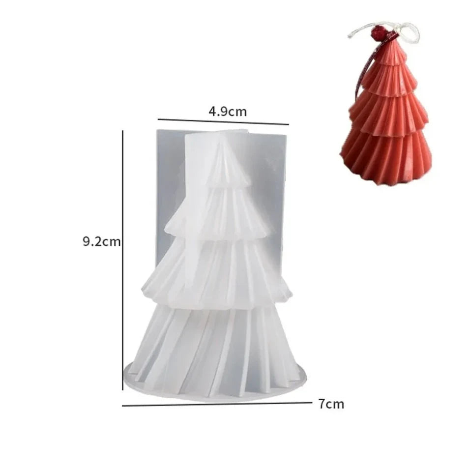 Christmas Tree Candle Silicone Mold with 3D Tiered Design for Making - Image 3