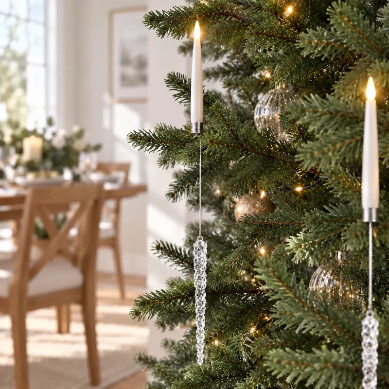 Christmas Tree Candles LED Flickering Hanging Ornaments with Warm White Light - Image 13