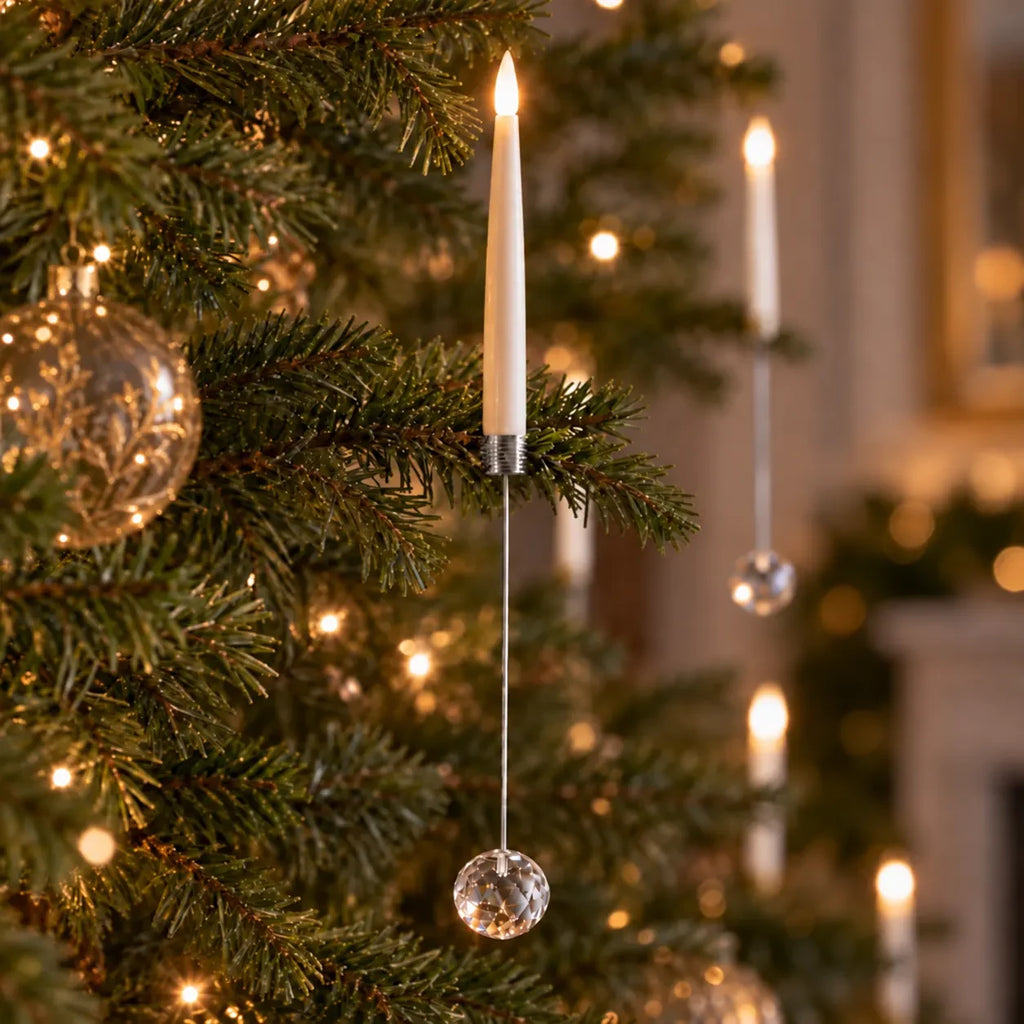 Christmas Tree Candles LED Flickering Hanging Ornaments with Warm White Light - Image 9
